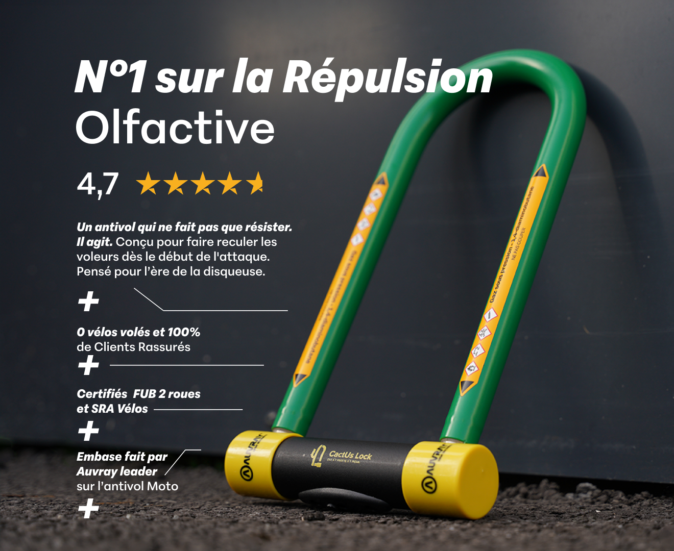 Cactus Lock — L’antivol U à répulsif olfactif